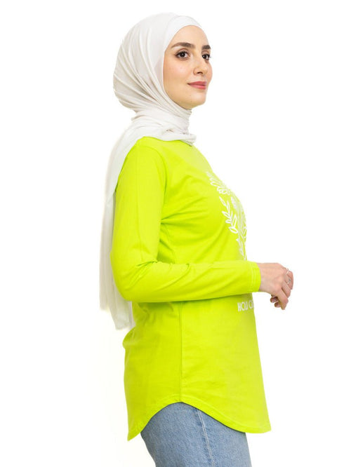 Lime Punch Printed Long - Sleeve Design 4 - Khotwh
